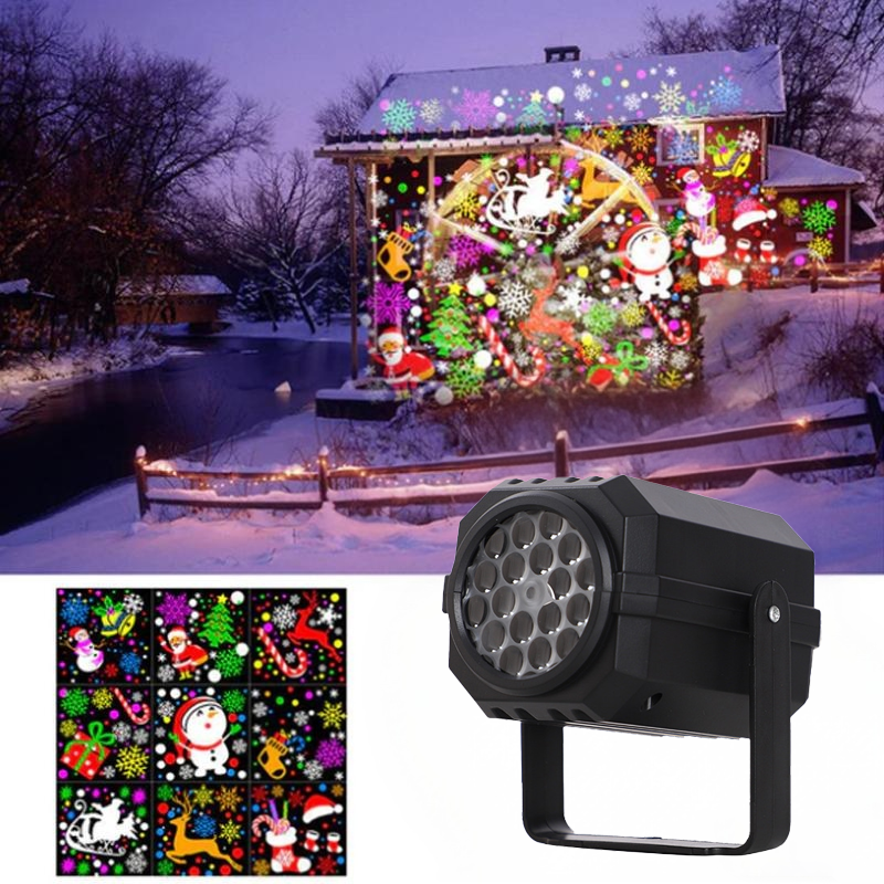 Kerst LED Projectorlamp – 16 Feestelijke Patronen met Draai-effect